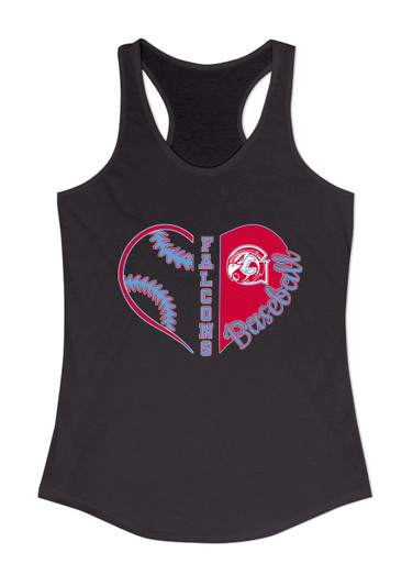 Glendale Falcons Heart Baseball Women's Tank Top