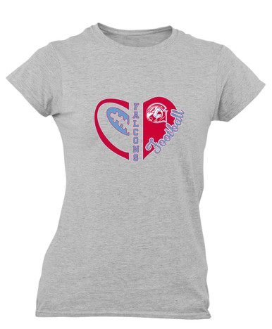 Glendale Falcons Heart Football Women's SS T-Shirt