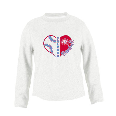 Glendale Falcons Heart Baseball Women's Sweatshirt