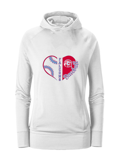 Glendale Falcons Heart Baseball Women's Hoodie