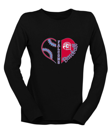 Glendale Falcons Heart Baseball Women's Premium LS T-Shirt