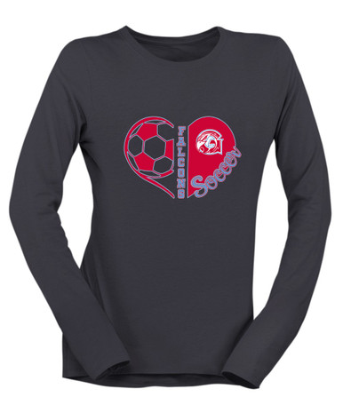 Glendale Falcons Heart Soccer Women's Premium LS T-Shirt