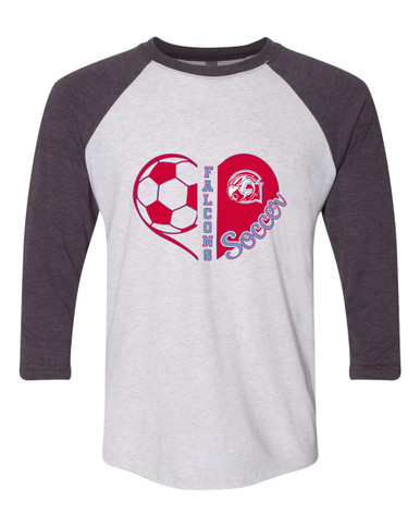 Glendale Falcons Heart Soccer Women's Baseball T-Shirt