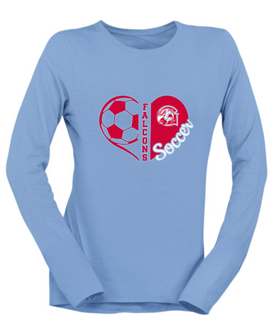 Glendale Falcons Heart Soccer Women's LS T-Shirt