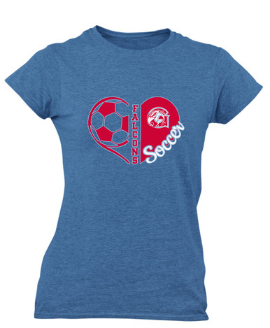 Glendale Falcons Heart Soccer Women's Premium SS T-Shirt