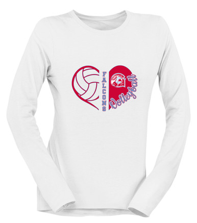 Glendale Falcons Heart Volleyball Women's Premium LS T-Shirt