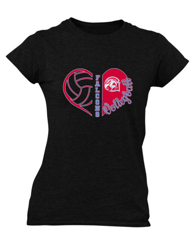 Glendale Falcons Heart Volleyball Women's SS T-Shirt