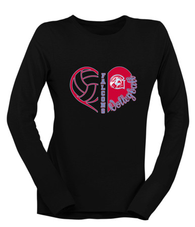 Glendale Falcons Heart Volleyball Women's LS T-Shirt
