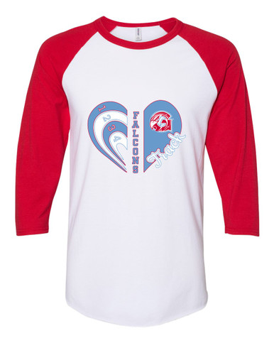 Glendale Falcons Heart Track Women's Baseball T-Shirt