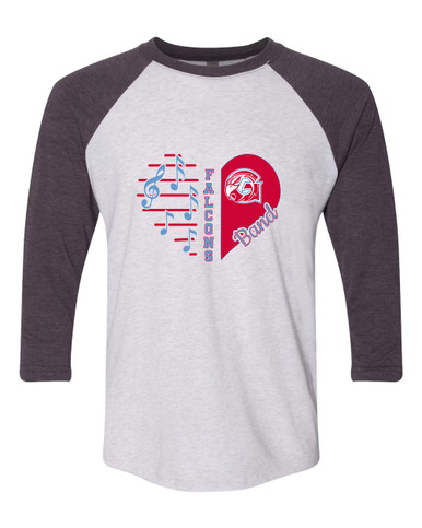 Glendale Falcons Heart Band Women's Baseball T-Shirt