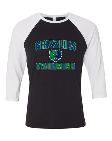 Creekview Grizzlies Swimming Women's Baseball T-Shirt
