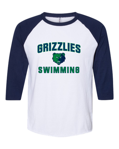 Creekview Grizzlies Swimming Men's Baseball T-Shirt