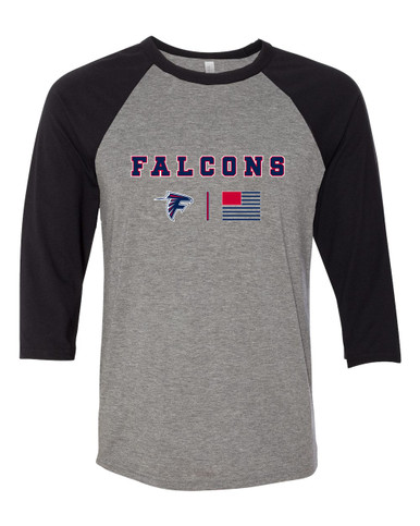 Forbush Falcons Team Colors Flag Women's Baseball T-Shirt
