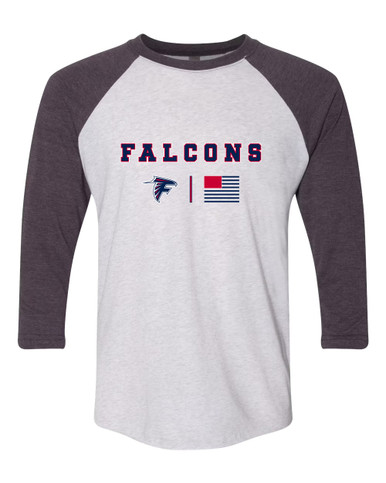 Forbush Falcons Team Colors Flag Men's Baseball T-Shirt