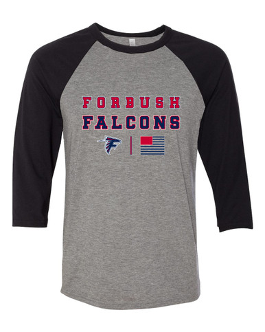 Forbush Falcons Spirit Flag Men's Baseball T-Shirt