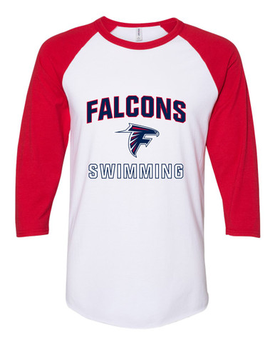 Forbush Falcons Swimming Men's Baseball T-Shirt