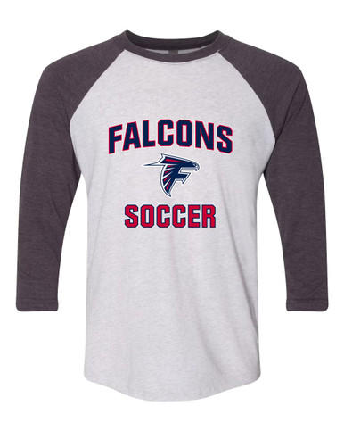 Forbush Falcons Soccer #1 Women's Baseball T-Shirt