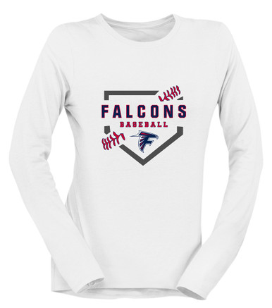 Forbush Falcons Baseball #2 Women's LS T-Shirt