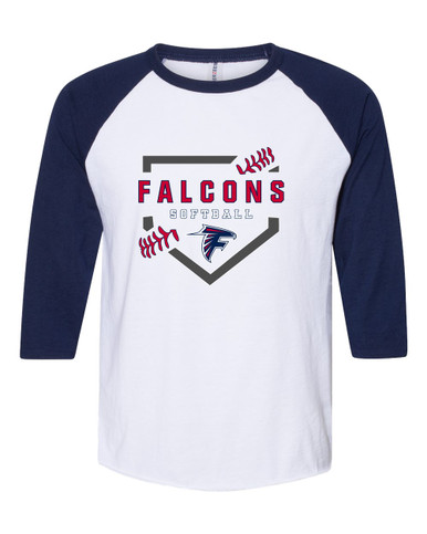 Forbush Falcons Softball #2 Women's Baseball T-Shirt