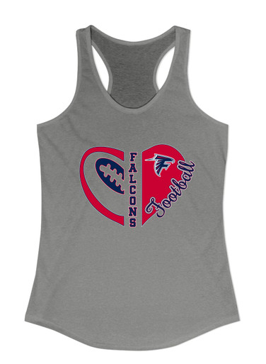 Forbush Falcons Heart Football Women's Tank Top