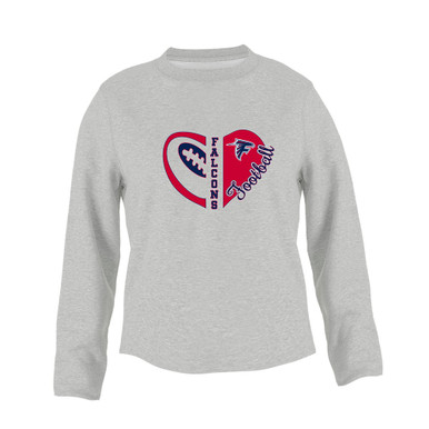 Forbush Falcons Heart Football Women's Sweatshirt