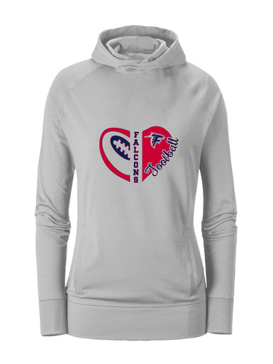 Forbush Falcons Heart Football Women's Hoodie
