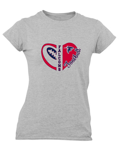 Forbush Falcons Heart Football Women's Premium SS T-Shirt