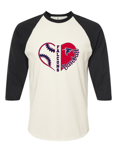 Forbush Falcons Heart Baseball Women's Baseball T-Shirt