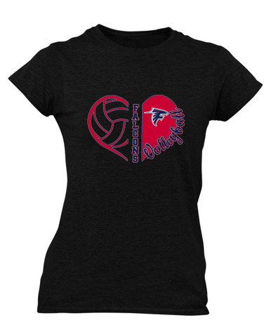 Forbush Falcons Heart Volleyball Women's SS T-Shirt