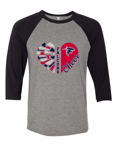 Forbush Falcons Heart Cheer Women's Baseball T-Shirt