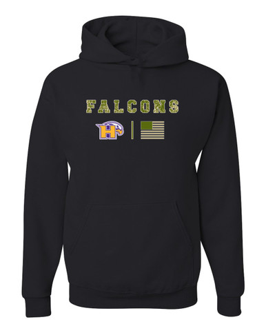 Hanford Falcons Camo Flag Men's Premium Hoodie
