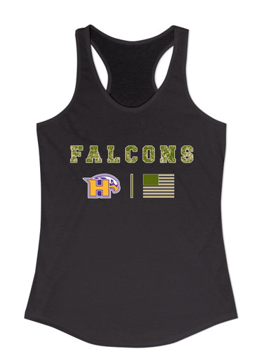 Hanford Falcons Camo Flag Women's Tank Top