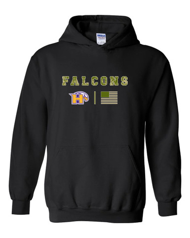 Hanford Falcons Camo Flag Men's Hoodie