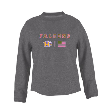 Hanford Falcons Pink Camo Flag Women's Sweatshirt