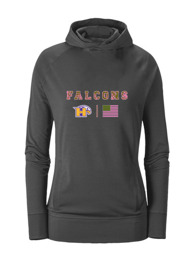 Hanford Falcons Pink Camo Flag Women's Hoodie
