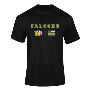 Hanford Falcons Camo Flag Men's SS T-Shirt