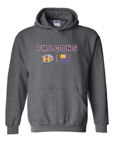Hanford Falcons Team Colors Flag Men's Hoodie