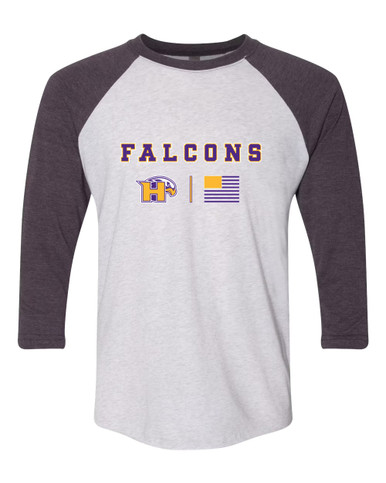 Hanford Falcons Team Colors Flag Men's Baseball T-Shirt
