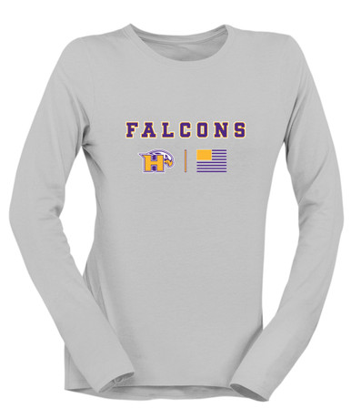 Hanford Falcons Team Colors Flag Women's LS T-Shirt
