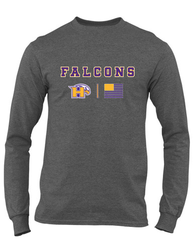 Hanford Falcons Team Colors Flag Men's LS T-Shirt