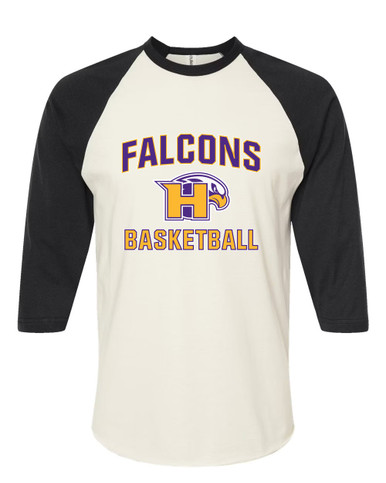 Hanford Falcons Basketball #1 Men's Baseball T-Shirt