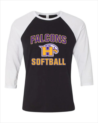 Hanford Falcons Softball #1 Women's Baseball T-Shirt