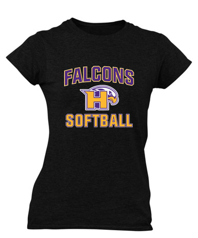 Hanford Falcons Softball #1 Women's Premium SS T-Shirt