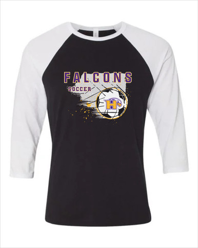 Hanford Falcons Soccer #2 Men's Baseball T-Shirt