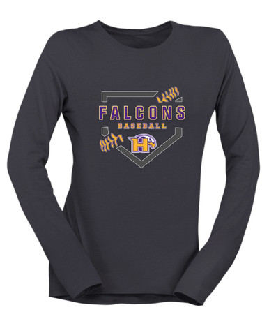 Hanford Falcons Baseball #2 Women's Premium LS T-Shirt