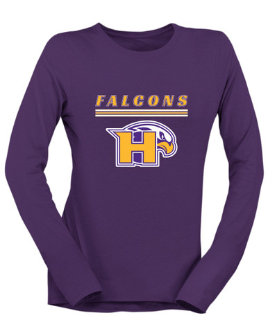 Hanford Falcons Mascot #8 Women's LS T-Shirt
