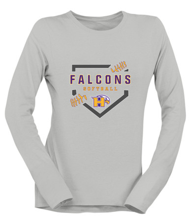 Hanford Falcons Softball #2 Women's Premium LS T-Shirt