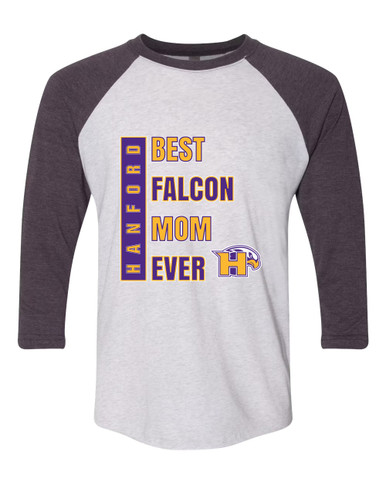 Hanford Falcons Best Falcon Mom Women's Baseball T-Shirt