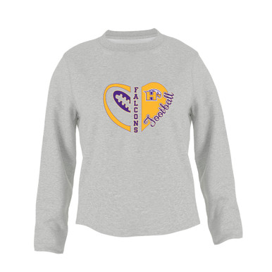 Hanford Falcons Heart Football Women's Sweatshirt