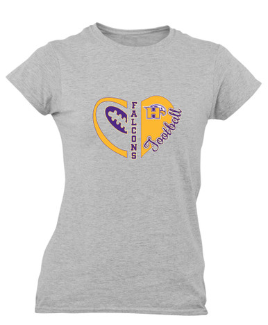 Hanford Falcons Heart Football Women's Premium SS T-Shirt